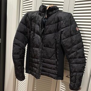 Moncler Black Quilted Puffer Jacket with High Collar